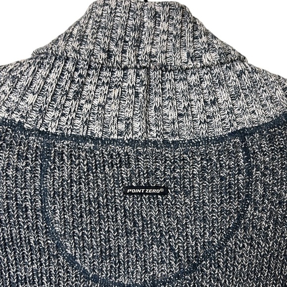 Point Zero men grey sweater,M, black label chunky knit ,cotton 100% - Picture 7 of 14